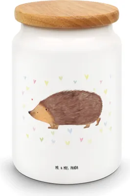 Produktbild von Mr. & Mrs. Panda Teedose Igel Herzen - Weiß - Geschenk, Vertrauen, Kaffeedose, Liebe, Lustige Sprüche, Vorratsdose, Herz, Keksdose, Kuss, Aufbewahrungsdose, Dose