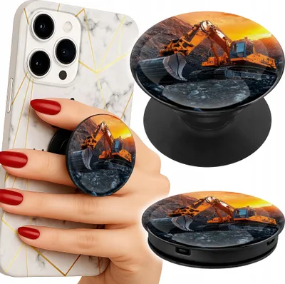 Image de Support telephone Popsocket pour doigt / support - KOPARKA MASZYNY BUDOWLANE