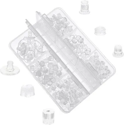 Produktbild von Silikon Ohring Stopper Set - 6 Stilarten - sicherer Ersatz für Ohrstecker 2mm/3mm/4mm/4,5mm/5mm/6mm