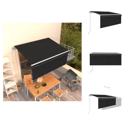 Produktbild von vidaXL Markise Automatisch Einziehbar mit Volant 3x2,5 m Anthrazit -  Markisen