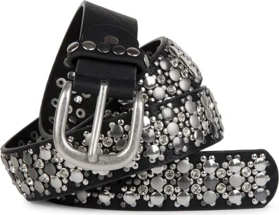 Produktbild von styleBREAKER edler Nietengürtel im Vintage Design, Nieten und Strass, kürzbar, Damen 03010052