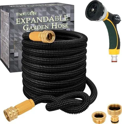Produktbild von Famanu Gartenschlauch mit dreischichtigem Latexkern und stabilen Metallarmaturen - 150 m