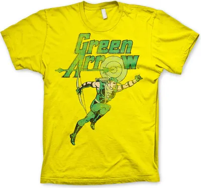 Produktbild von Green Arrow Distressed T-Shirt - X-Large - Yellow