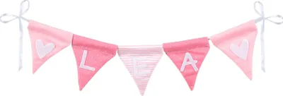 Produktbild von goki Buchstabenwimpelkette rosa, mit 10 Wimpeln