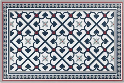 Produktbild von Floral rhombus dekorative fliesen – Vinylteppich – 150x225 cm – Outdoor Teppich – Terrasse – Wetterfest – Modern