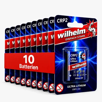 Produktbild von 10 Wilhelm CRP2 CR-P2 Lithium Foto-Batterien