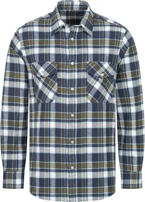 Produktbild von Flanellhemd Karohemd Holzfäller Arbeitshemd Flanell Hemd Baumwolle Gr. S-4XL NEU marine/weiß/grün kariert S