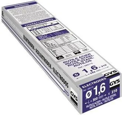 Zdjęcie produktu dla Elektrody GYS stal O1.6mm (x210)