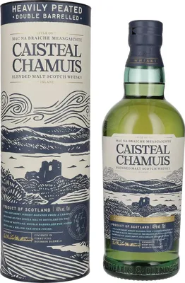 Produktbild von Caisteal Chamuis Bourbon Casks Heavily Peated Blended Malt Scotch Whisky 46% Vol. 0,7l in Geschenkbox