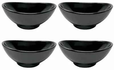 Produktbild von 4X Dipschalen Melamin Set Schwarz 759 Snackschale Servierschale Klein Mini Saucenschälchen Soja