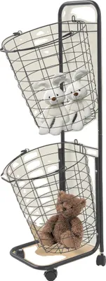 Obrázek produktu pro Koš na prádlo, uhlíková ocel, rozměry 26*33*105 cm, nosnost 5 kg, volně stojící, vyžaduje montáž