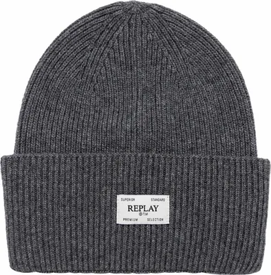 Produktbild von REPLAY Mütze Beanie DK Gray Melange dunkelgrau