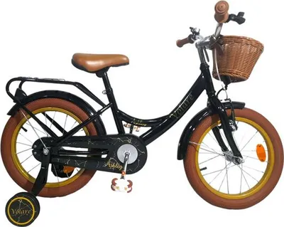 Immagine prodotto di Bicicletta per bambini Volare Ashley – Bambina – 16 pollici – Nera – con freno a contropedale e rotelle rimovibili