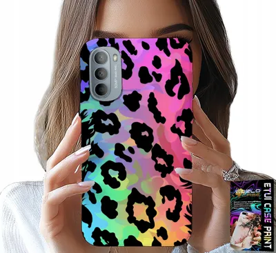 Obrázok produktu pre Puzdro pre Motorola Moto G52 / G82 - Farebné dúhové sklo s leopardím vzorom