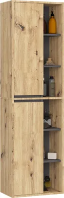 Produktbild von Bad-Hochschrank hängend VAMI Artisan Eiche, Graphitgrau B50xH170xT30 cm