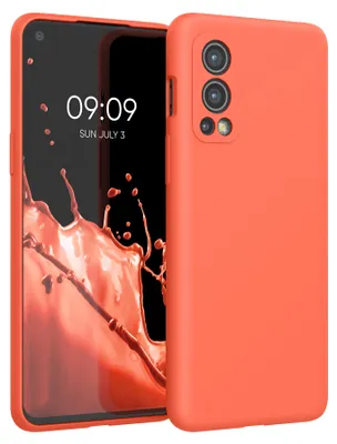 Produktbild von kwmobile Handyhülle für OnePlus Nord 2 5G Hülle - Case Silikon - Kabelloses Laden - Schutzhülle Cover in Neon Koralle
