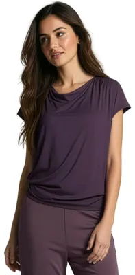 Produktbild von Yoga-Shirt flowing batwing "ala" – elderberry