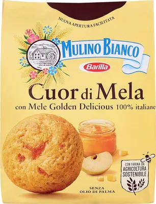 Produktbild von MULINO BIANCO Cuor di Mela - Knuspriges Buttergebäck gefüllt mit Apfelkonfitüre 300g x 12 Pack