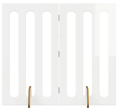 Produktbild von Faltbarer Haustierzaun 2 pcs Hochglanz Weiß 100,5 x 38 x 90 cm