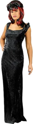 Produktbild von K31250421-40-42 schwarz Damen Kleid lang Vampirkleid Gr.40-42