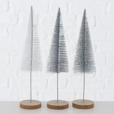 Produktbild von Dekoaufsteller Tarvo Weihnachtsbaum H 30 cm weiß Kunststoff 3er Set