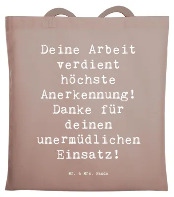 Produktbild von Mr. & Mrs. Panda Tote Bag Spruch Danke Pflegekraft - Braun Pastell - Geschenk, Fürsorge, Anerkennung, Shopping Tasche, Wertschätzung, Dankbarkeit, Bedanken, Jutebeutel