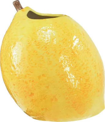 Produktbild von Zitronenvase Keramik Gelb Mediterran Deko Blumenvase Kunstpflanzen Kräutervase H19cm