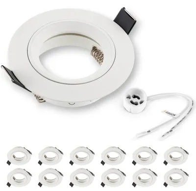 12x Einbau Strahler Rahmen weiß Decken Spot Leuchte LED Halogen GU10 230V SEBSON