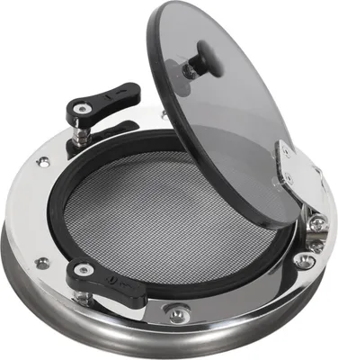 Produktbild von 200 mm Bullauge für Boote, 180 Grad innen, offenes Schutznetz, gehärtetes Glas, UV-beständig, wasserdicht, für Marine-Yachten