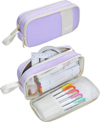 Image de Trousse à crayons transparente YOKUMA pour l'école et les voyages en violet