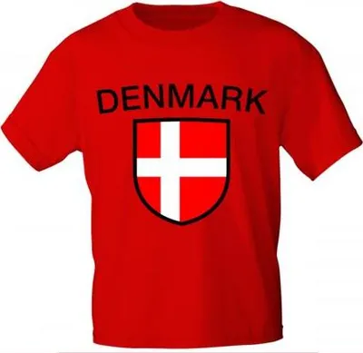 Produktbild von Kinder T-Shirt mit Print - Dänemark - 76039 rot - Gr. 86-164 Größe - 86/92
