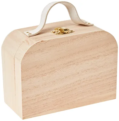 Holzkoffer 13 x 9,5 x 6 cm, Beige, zum Verzieren