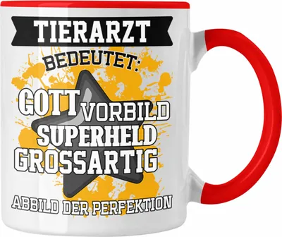 Produktbild von Trendation - Bester Tierarzt Geschenk Tasse Geschenkideen Veterinär Danke Dankeschön Tierarzt Geschenke (Rot)