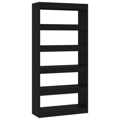 Image de vidaXL Bibliothèque/séparation de pièce noir 80x30x166 cm bois composite