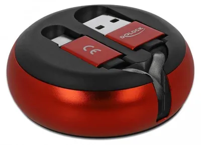 Image de DeLOCK 85819 Câble de recharge USB 2.0 type A vers USBC 92cm enroulable