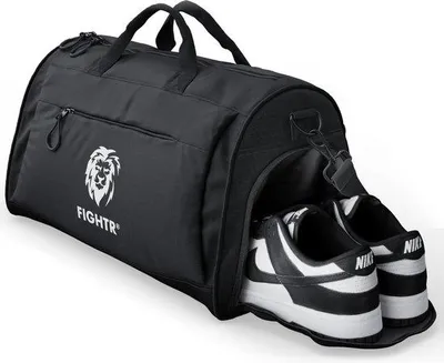 Immagine prodotto di Borsa sportiva da donna e da uomo, con scomparto per scarpe e tasca per oggetti bagnati, borsa per lo sport, il fitness e i viaggi, borsa da allenamento, borsa da palestra, nera, dimensioni 58 x 31 x 31 cm