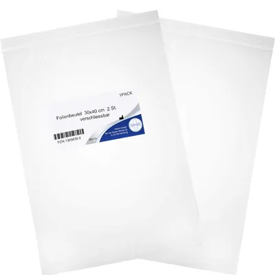 Immagine prodotto di Sacchetti in plastica richiudibili, dimensioni 30x40 cm, ideali per kit di pronto soccorso, confezione da 2 pezzi