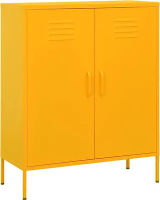Image de Armoire de rangement Jaune moutarde 80x35x101,5 cm Acier