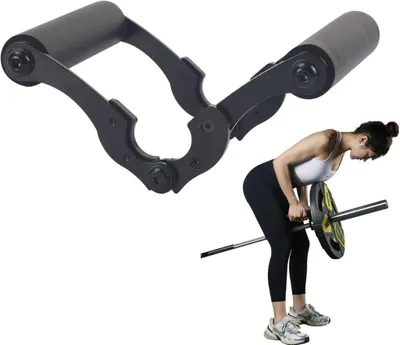 Produktbild von V-förmiger Rudergriff mit Doppelgriff und rutschfestem Gummi – T-Bar-Rudergriff – Fitnesszubehör