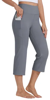 Productafbeelding van Dames yogabroek met capri-lengte, hoge taille en 4 zakken