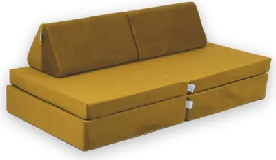 Image de Mini banc de jeu Montessori standard - or velours