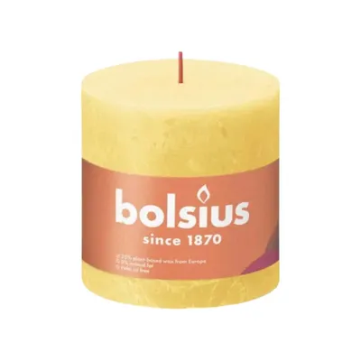 Produktbild von Bolsius Rustik Stumpenkerze Sonnengelb 100/100mm
