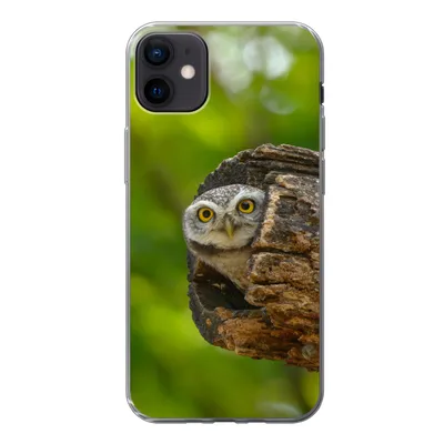 Produktbild von MuchoWow® Handyhülle Schutzhülle Hülle für iPhone 12 mini Eule - Baby - Baum Silikon Softcase Handy Hülle - Bild