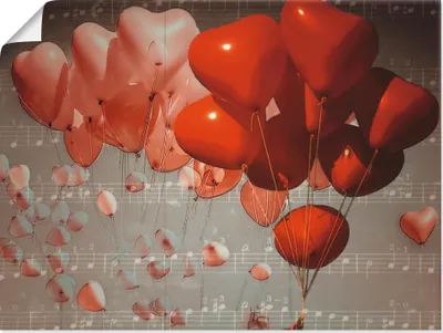 Produktbild von ARTland Poster Rote Herzen Größe: 80x60 cm