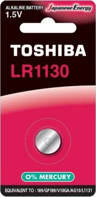 Zdjęcie produktu dla Bateria Alkaliczna Specjalistyczna TOSHIBA LR1130 Blister 1szt