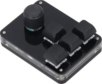 Obrázok produktu pre 4 klávesy s 1 tlačidlom Klávesnica USB Mini Blue Switch Programovateľné makro mechanické Vlastné priemyselné hranie s RGB svetlom čierna