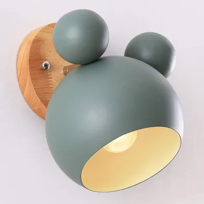 Produktbild von Mengjay E27 Wandleuchte fš¹r Kinderzimmer, Wandleuchte, Nachttischlampe, Wandleuchten aus Eisen, Wandleuchten aus Holz, verstellbare Kš¹chenwandleuchte, dekorative Deckenleuchte, Zimmerlampe (Grš¹n)