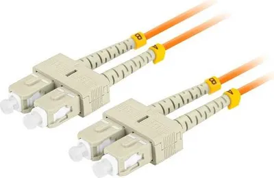 Produktbild von 2m Glasfaser-Patchkabel lanberg multi sc/upc-sc/upc duplex om2 50/125 lszh orange