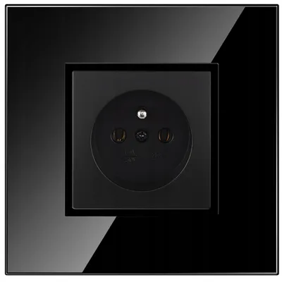 Produktbild von Adelid Quadra Glas Einzelsteckdose Schwarz Unterputz