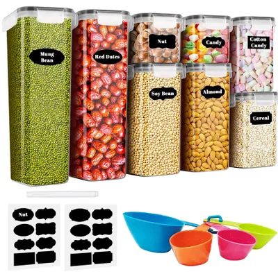 Vorratsdosen-Set 8-teilig, luftdicht, Kunststoff, 14 l